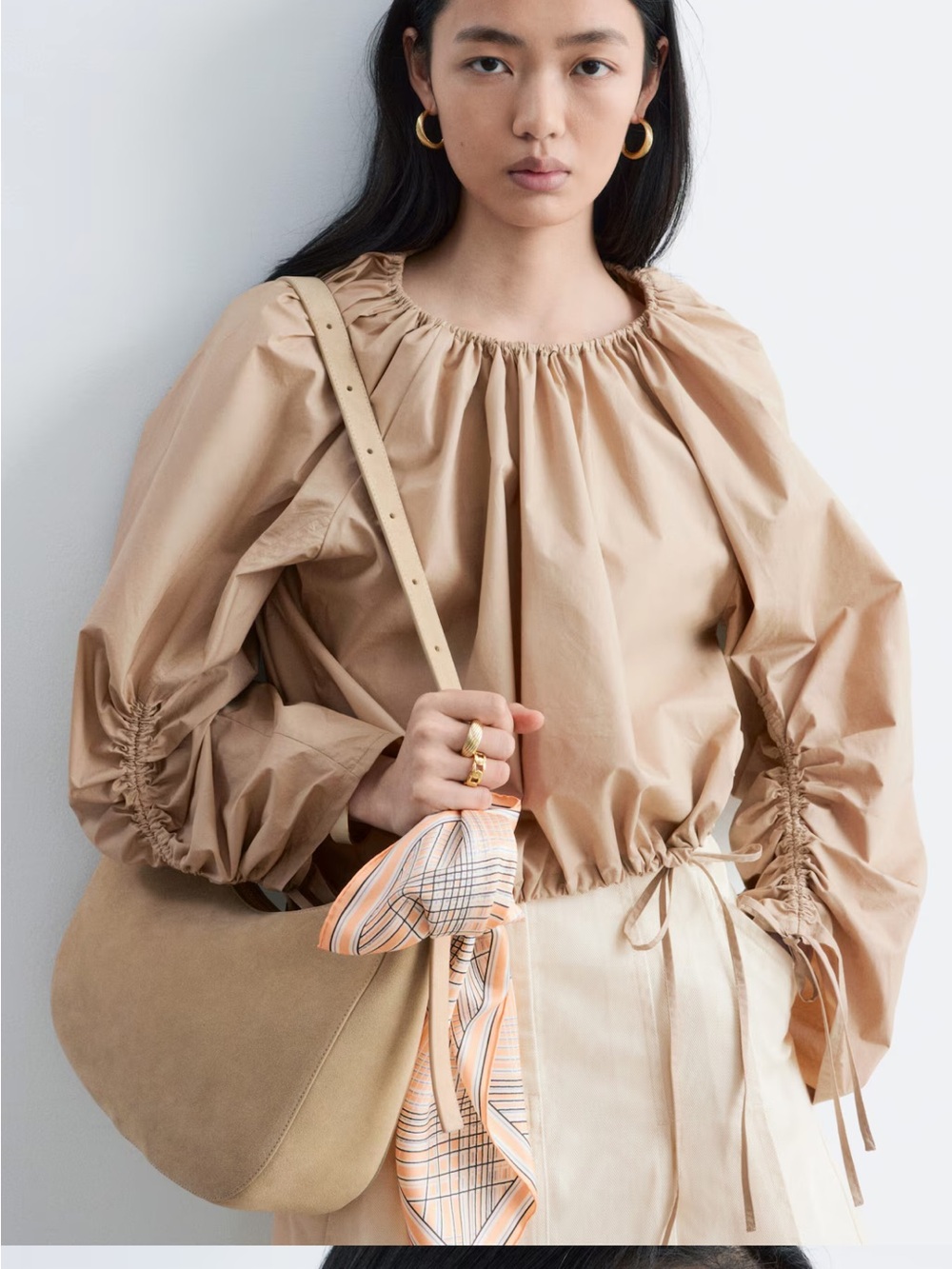 Structural drawstring blouse - Picture 4 of 11